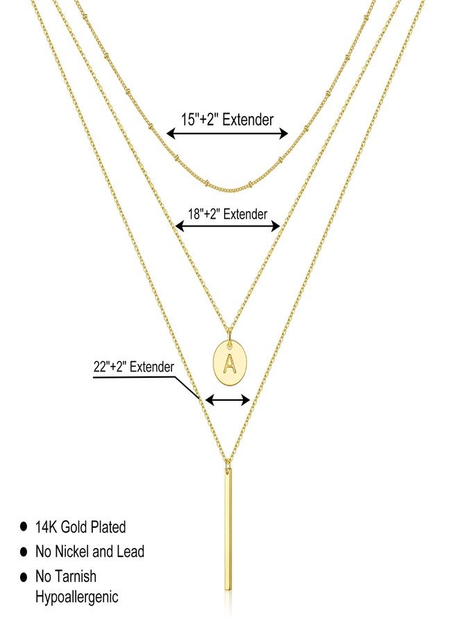 Vjoypro Layered Initial Necklaces for Women, 14K-Gold-Plated Necklace for Women Coin Pendant Initial A Letter Necklace Dainty Layering Necklaces Womens Jewelry - Image 5